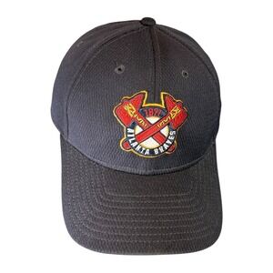 New Era Atlanta Braves 39THIRTY Flex Black Fitted Baseball Cap M/L Genuine MLB